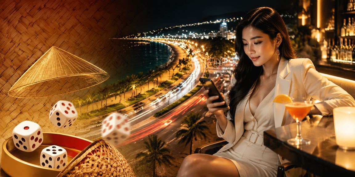 Người chơi tại Phan Thiết cầm điện thoại trải nghiệm trò chơi tài xỉu trên ứng dụng di động